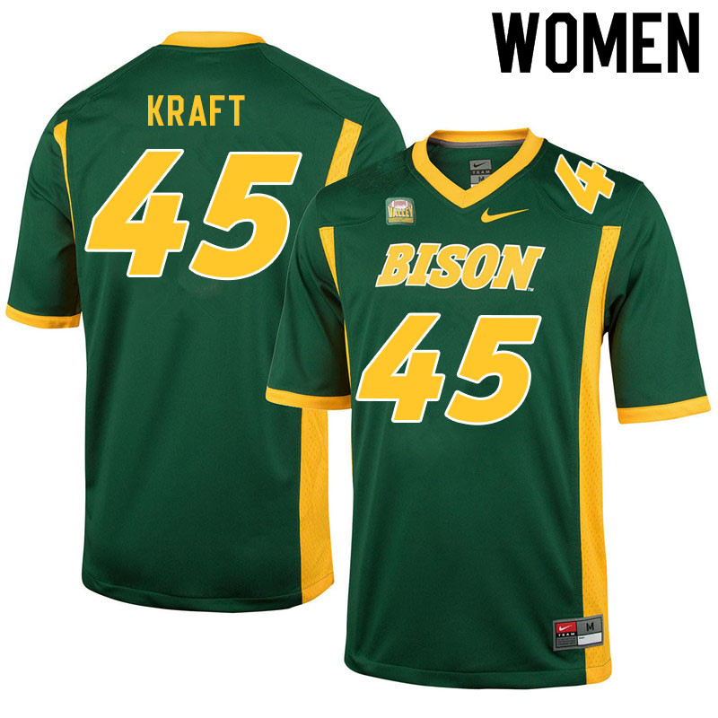 Women #45 Nathan Kraft North Dakota State Bison College Football Jerseys Sale-Green - Click Image to Close